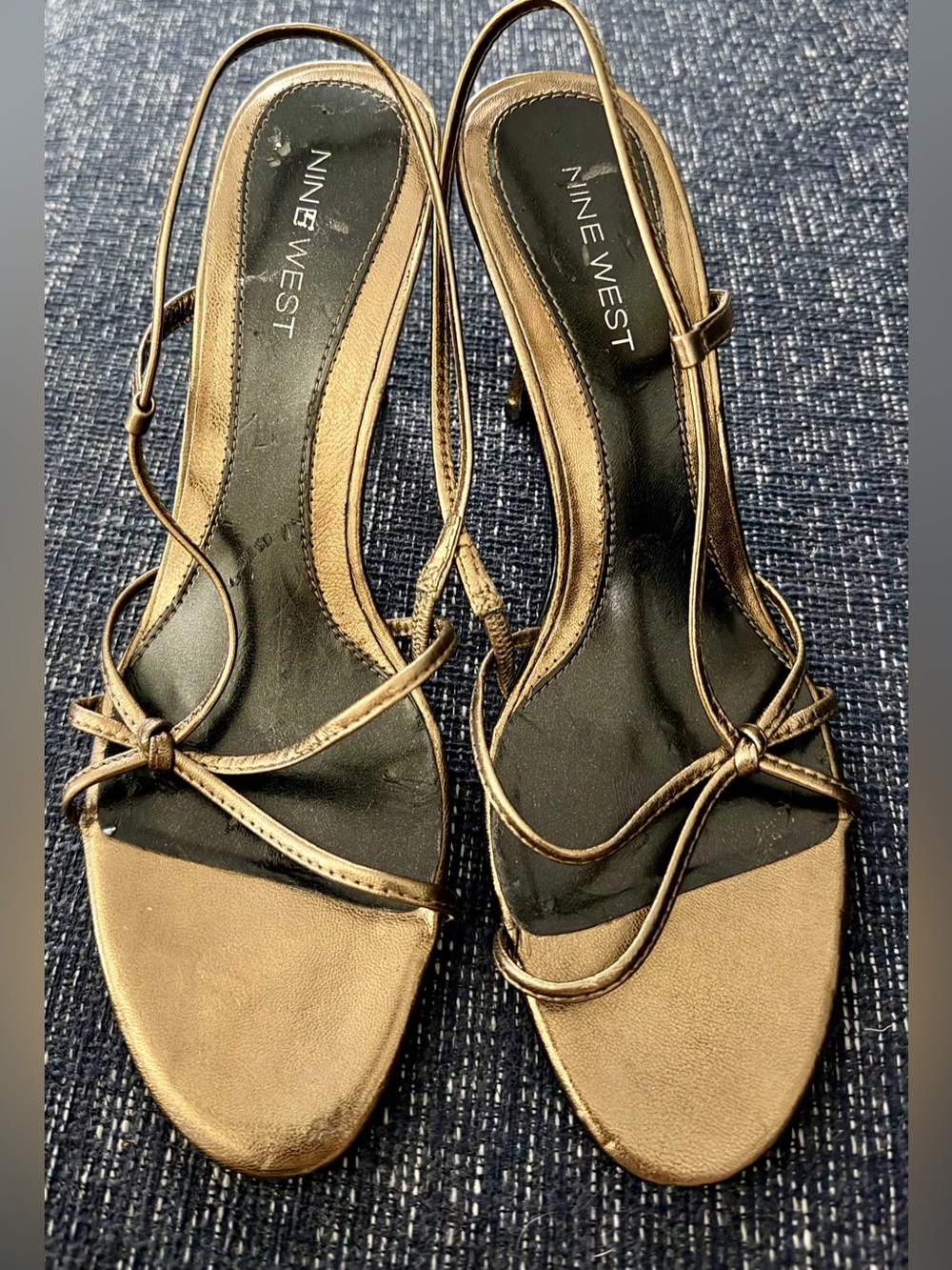 Nine West Women's Metallic Bronze Slingback Sandals. 3” heel